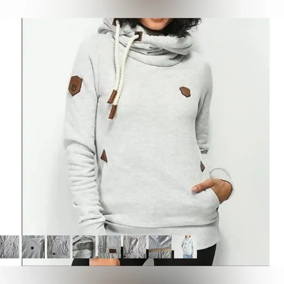 Naketano Oatmeal Heather Hoodie Sweatshirt with rope details - Picture 15 of 16